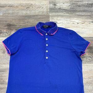 Polo Ralph‎ Lauren Tailored Fit Blue Pink Womens S Short Sleeve Pique Polo Shirt